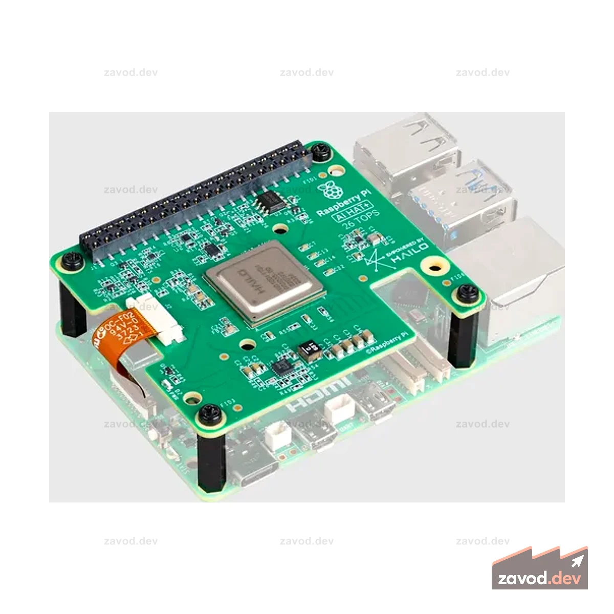 Raspberry Pi Al HAT+ | Ускоритель искусственного интеллекта Hailo-8 26 TOPS