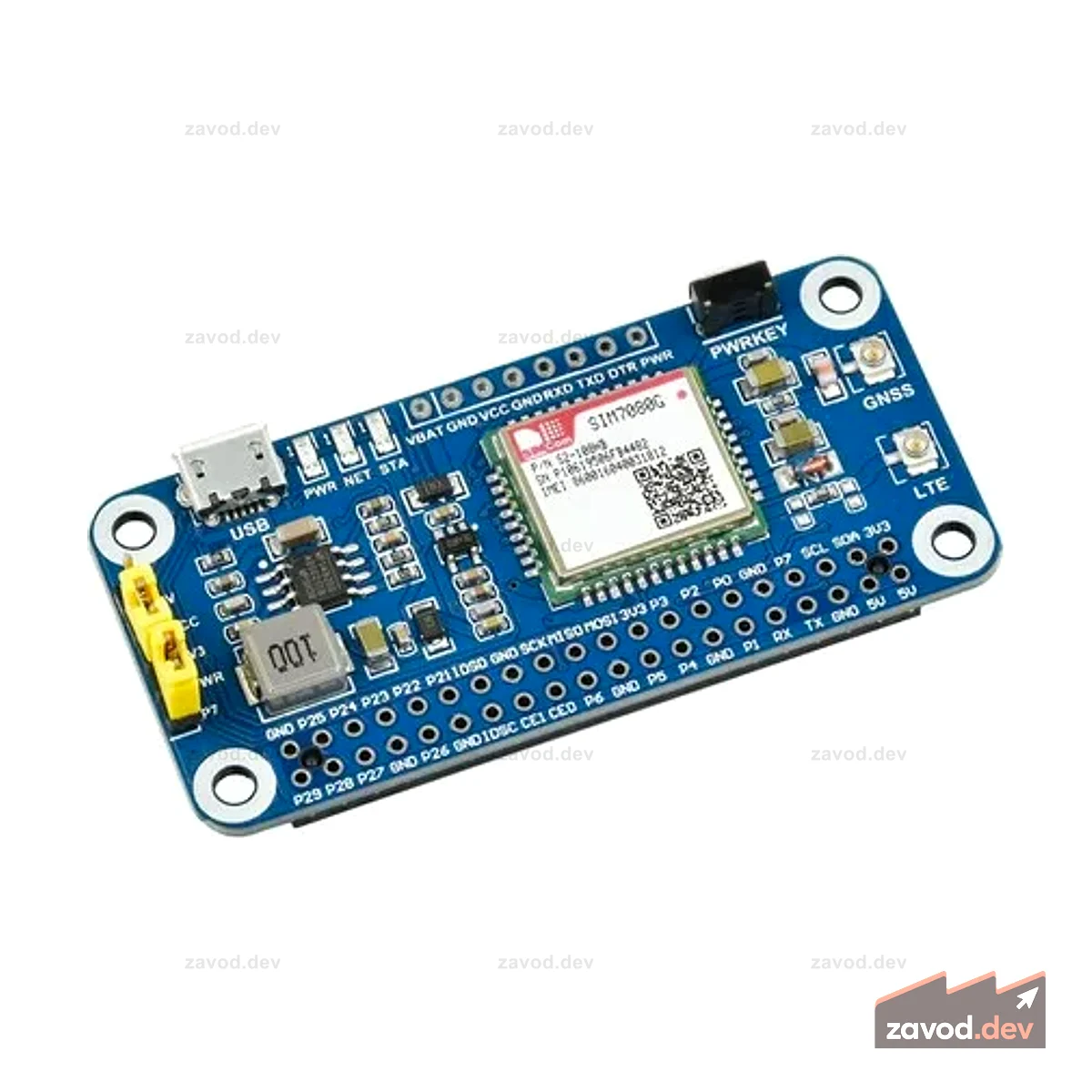 NB-IoT/Cat-M(eMTC)/GNSS HAT для Raspberry Pi, глобальное применение