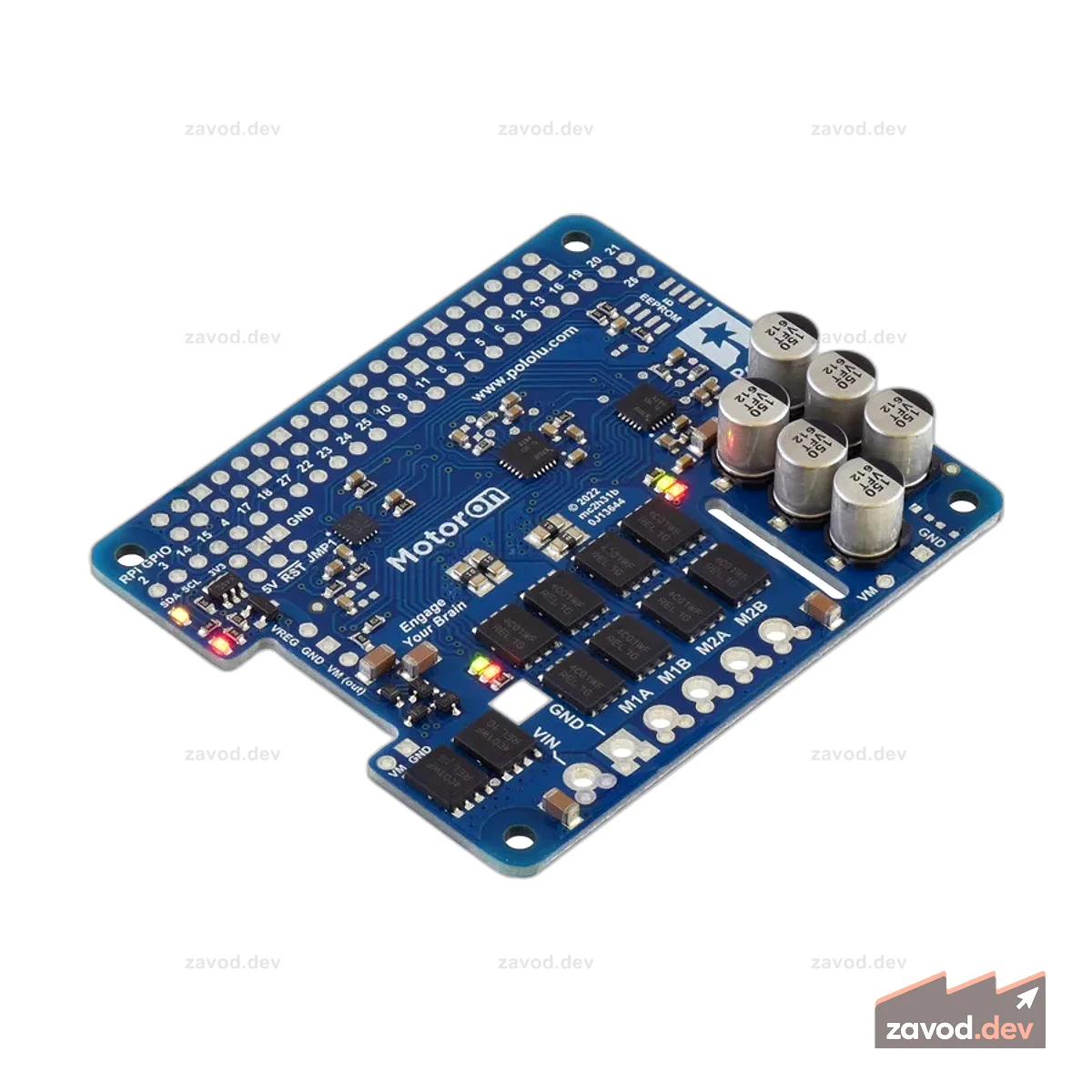 Motoron M2H18v20 Двойной мощный контроллер двигателя для Raspberry Pi (без разъемов и стоек)
