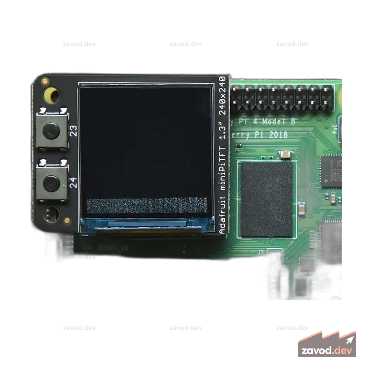Надстройка Adafruit Mini PiTFT 1,3 дюйма, 240x240 TFT для Raspberry Pi