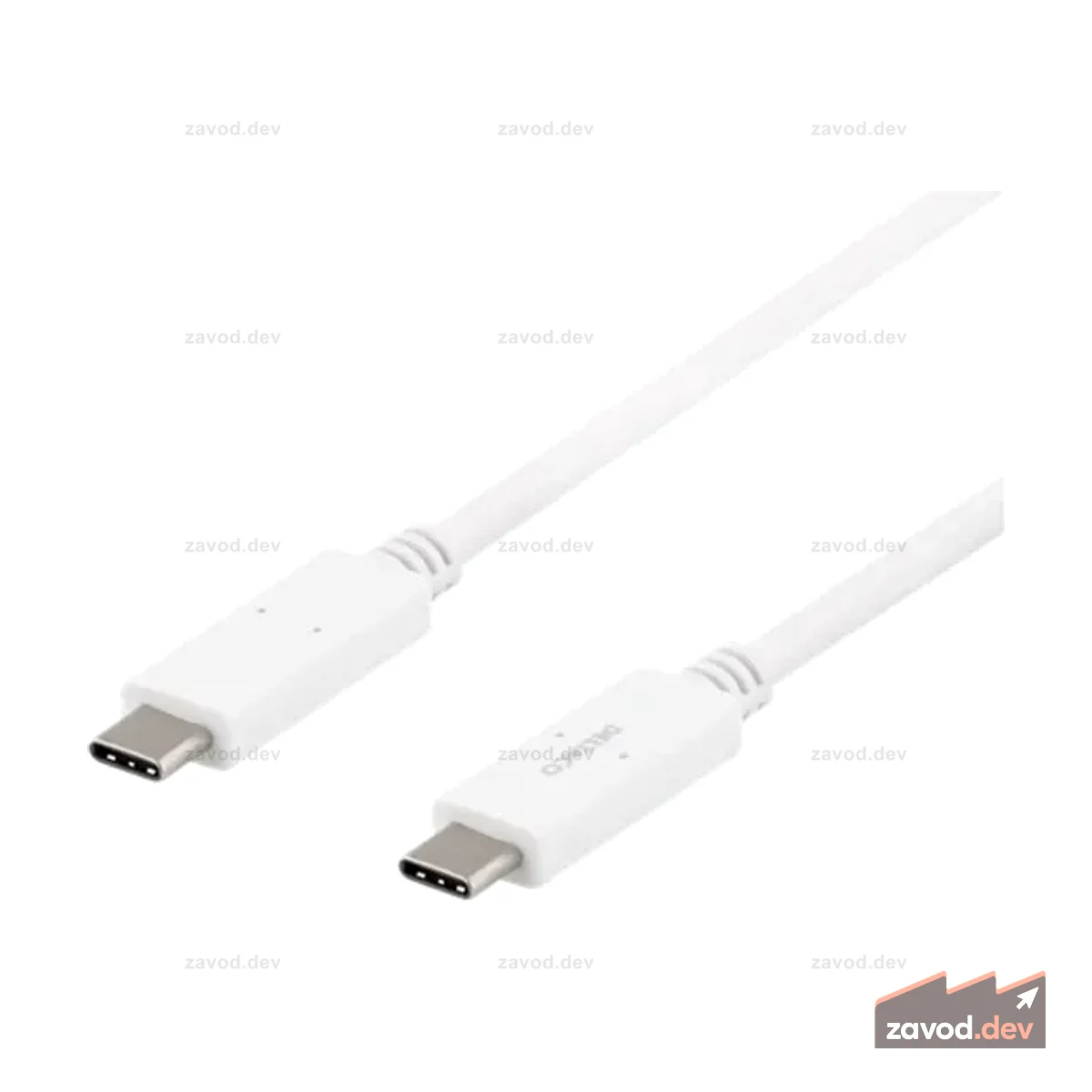 Кабель DELTACO USB-C — USB-C, 5Гбит/с, 5А, 2М, Белый
