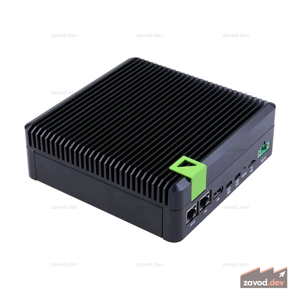 reComputer Industrial J4011 - Безвентиляторное устройство Edge AI с модулем Jetson Orin NX 8 ГБ, алюминиевый корпус с пассивным охлаждением, 2xRJ45 GbE, 1xRS232/RS-422/RS-485, 4xDI/DO, 1xCAN, 3xUSB3.2, предустановленная система JetPack