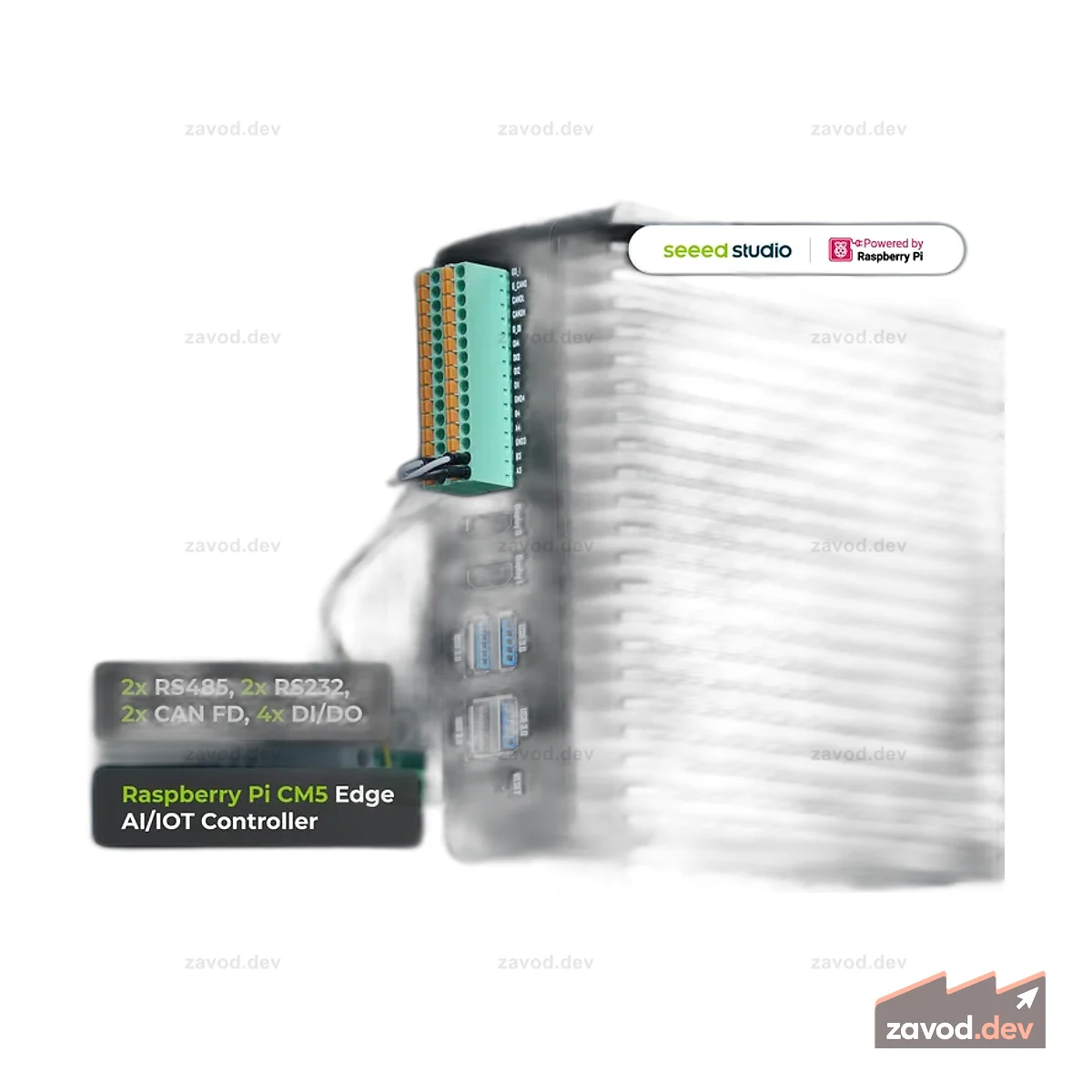 reComputer Industrial R2145-10 — самый надежный и мощный контроллер Raspberry Pi Edge AI/IOT
