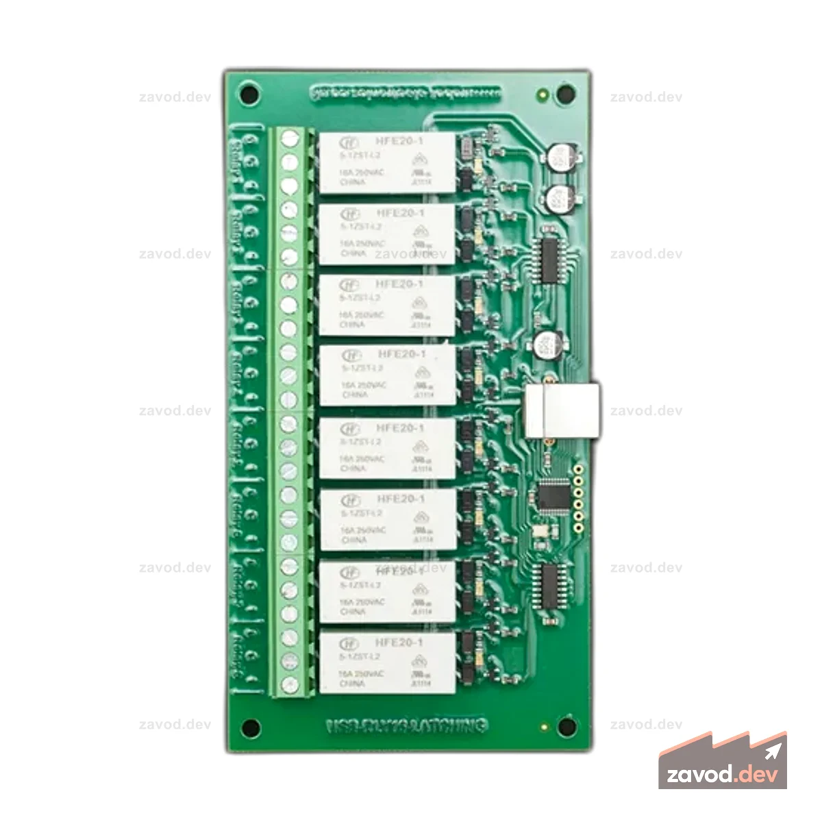 USB-RLY16L(16 8-канальных релейных выходов малой мощности на 16А)