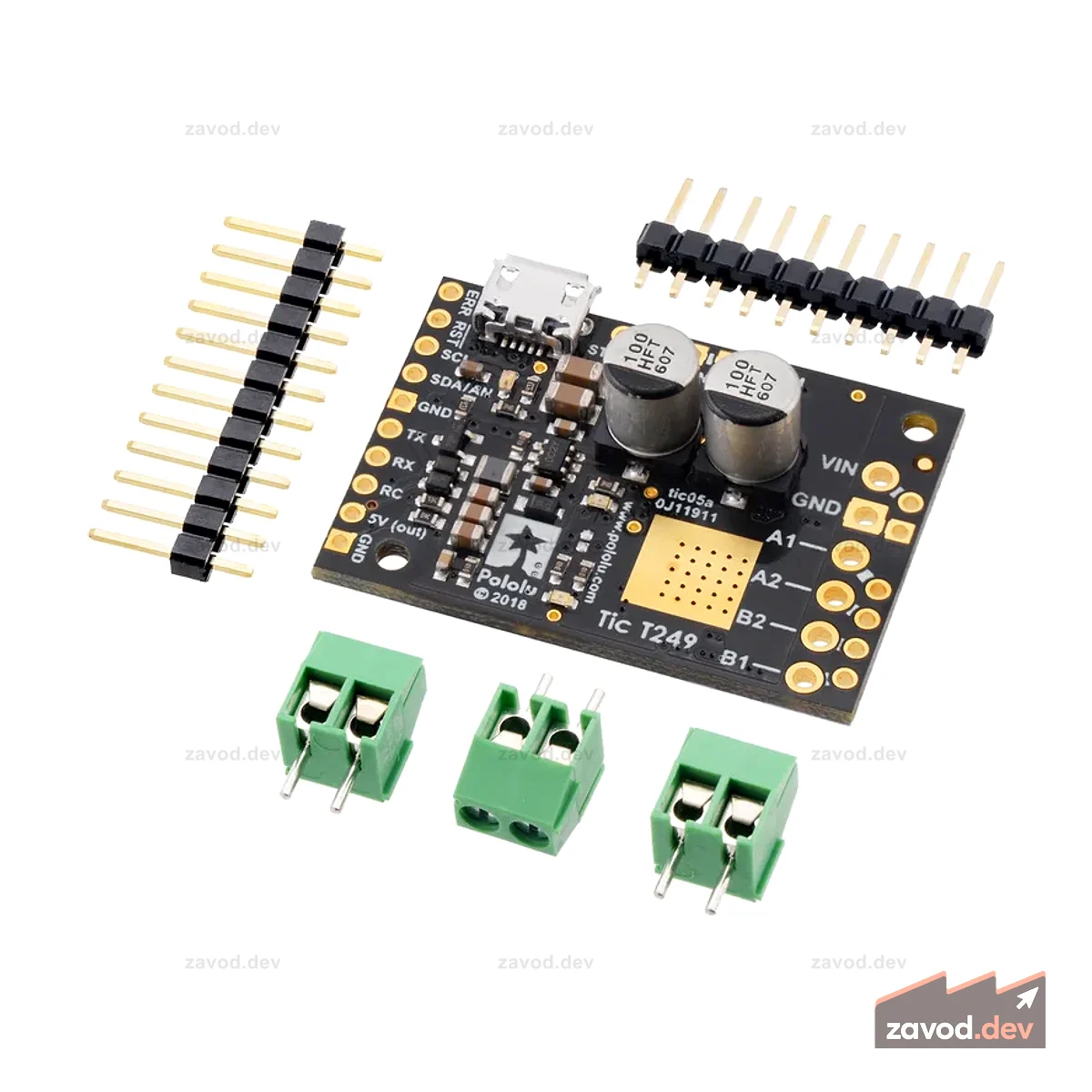 Многоинтерфейсный USB-контроллер шагового двигателя Tic T249