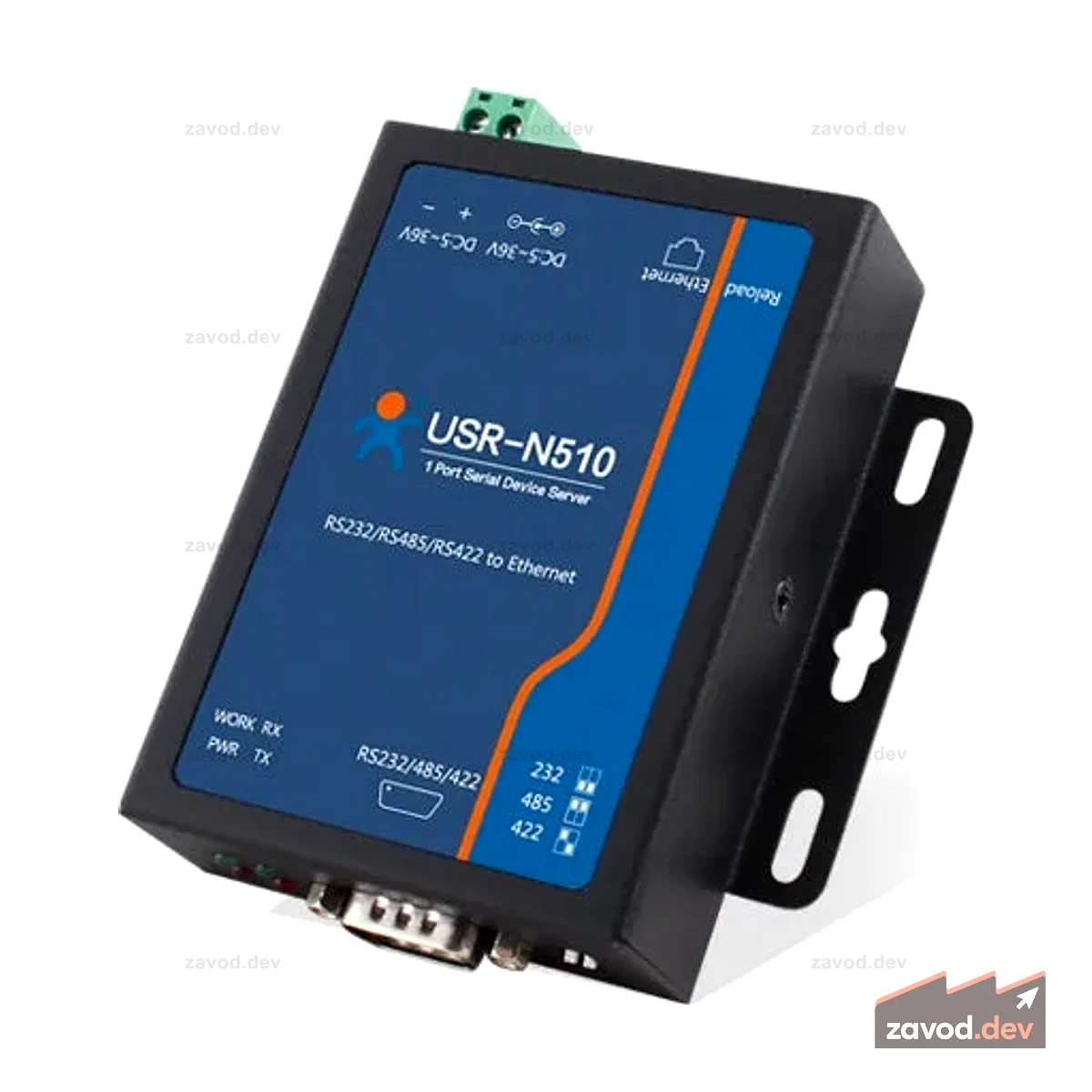 USR-N510 H7 Промышленный 1-портовый преобразователь RS232/RS422/RS485 или Ethernet