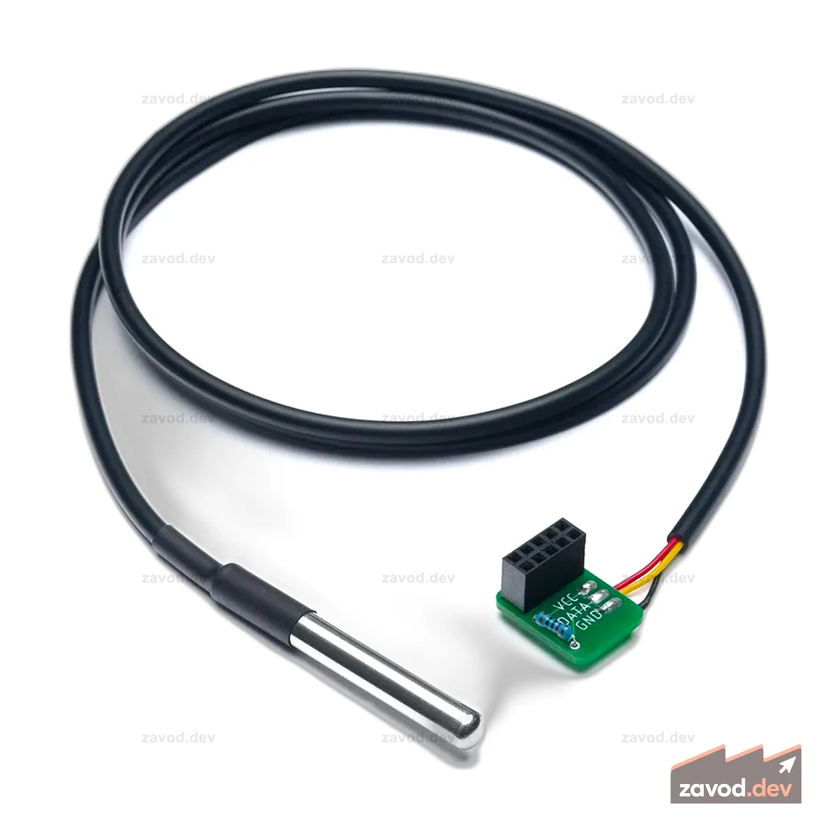 1-проводной цифровой датчик температуры для Raspberry Pi — в сборе (3 м)