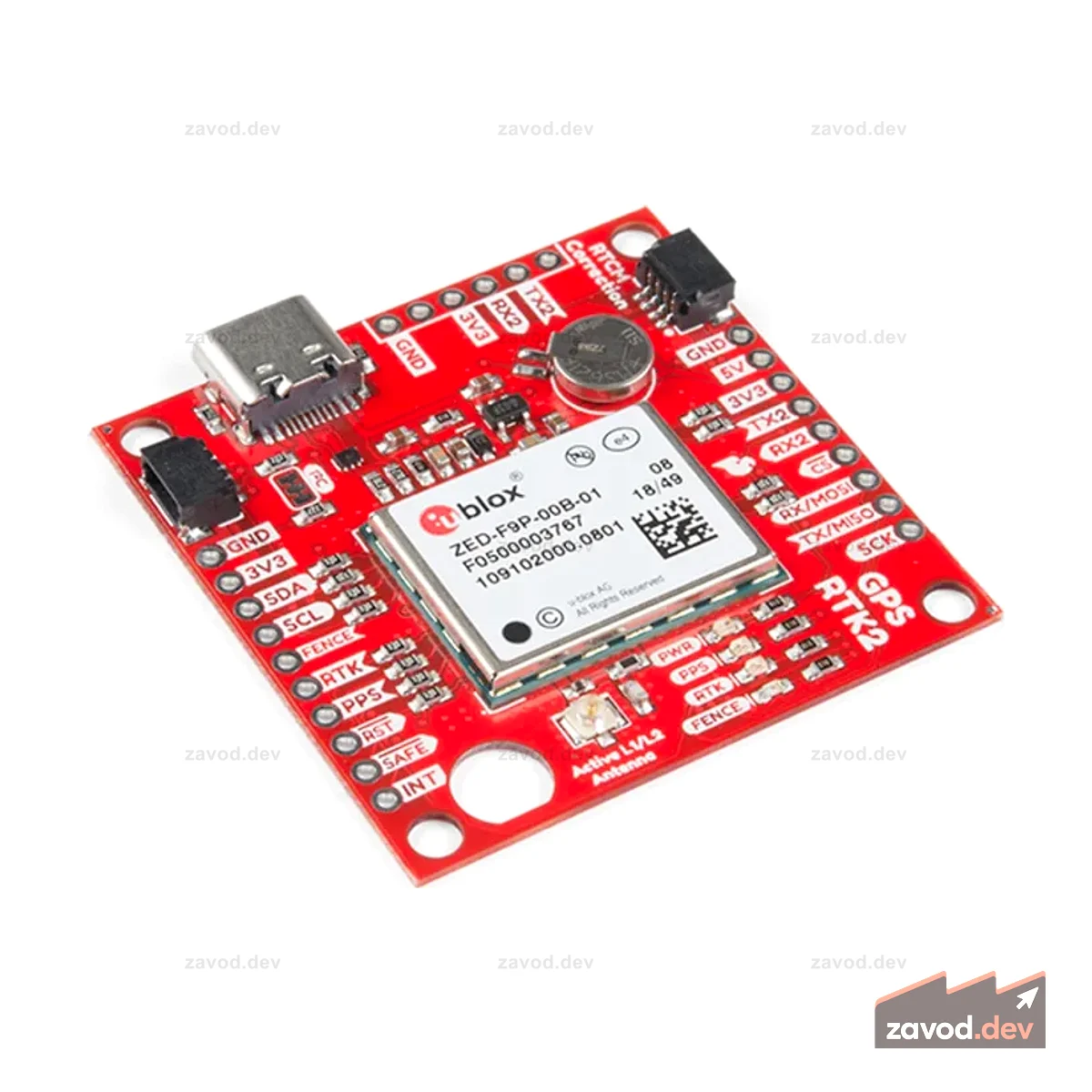 Плата SparkFun GPS-RTK2 - ZED-F9P (Qwiic)