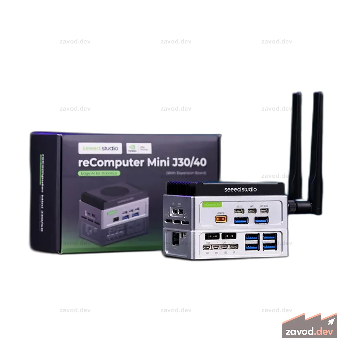 reComputer Mini J3011 с расширением — интеллектуальный компьютер Edge AI с NVIDIA® Jetson™ Orin™ Nano 8 ГБ