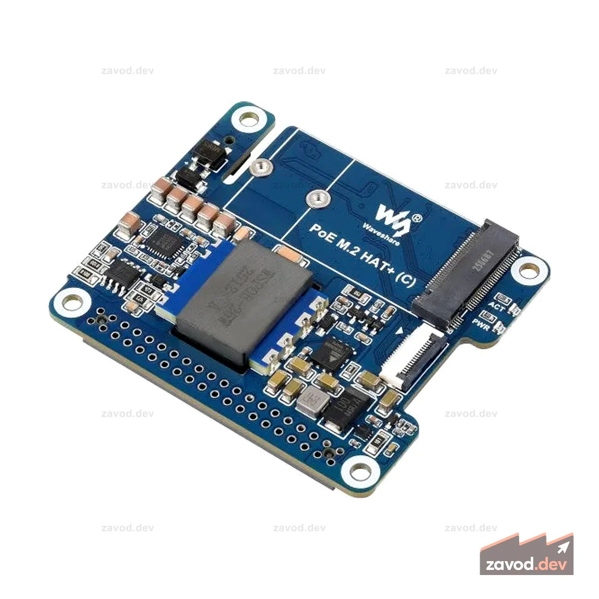 Waveshare Raspberry Pi 5 PCIe - M.2 NVMe/PoE HAT+C