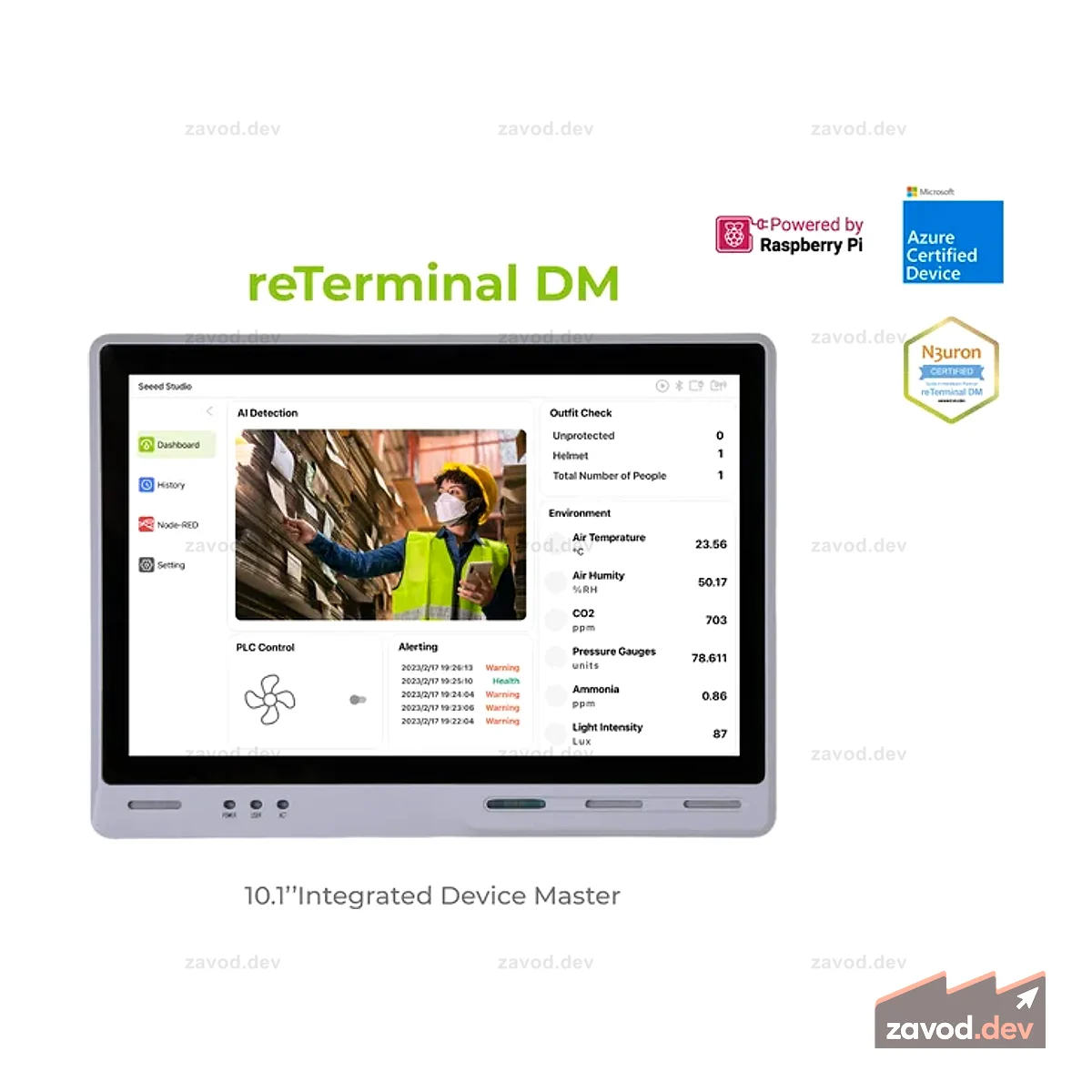 reTerminal DM — 10,1-дюймовый ЧМИ | CM4108032 | Прочный панельный ПК Raspberry Pi | Контроллер панели