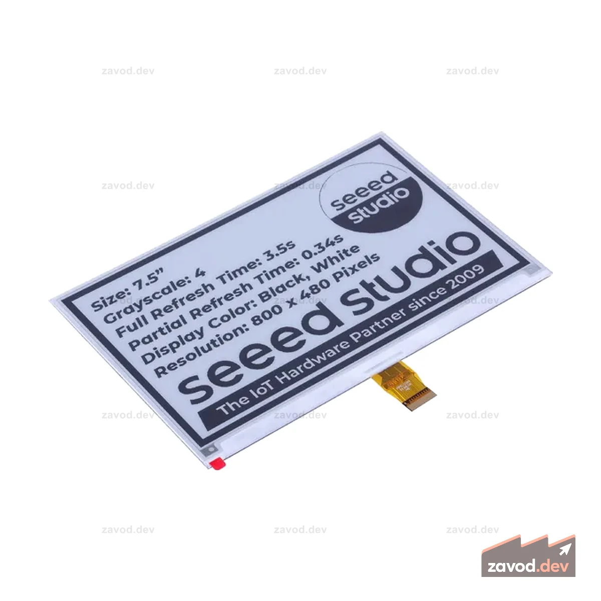 7,5-дюймовый монохромный дисплей eInk/ePaper с разрешением 800x480 пикселей, интерфейс SPI, поддержка XIAO/Arduino/STM32