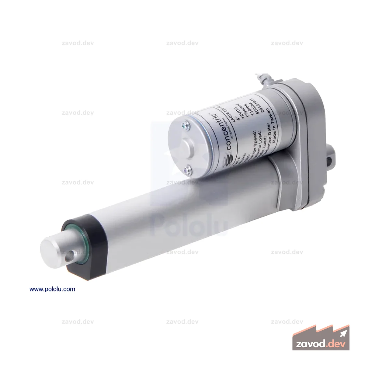 Glideforce LACT4-12V-10 Линейный привод для легких условий эксплуатации: 25 кгс, ход 4 дюйма (используемый 3,9 дюйма), 1,1 дюйма/с, 12 В