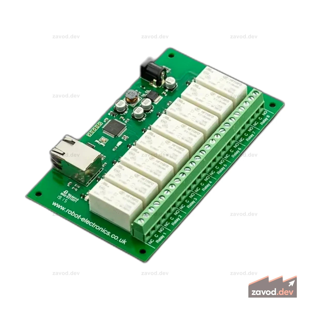 8-канальное реле с управлением через Ethernet 16А