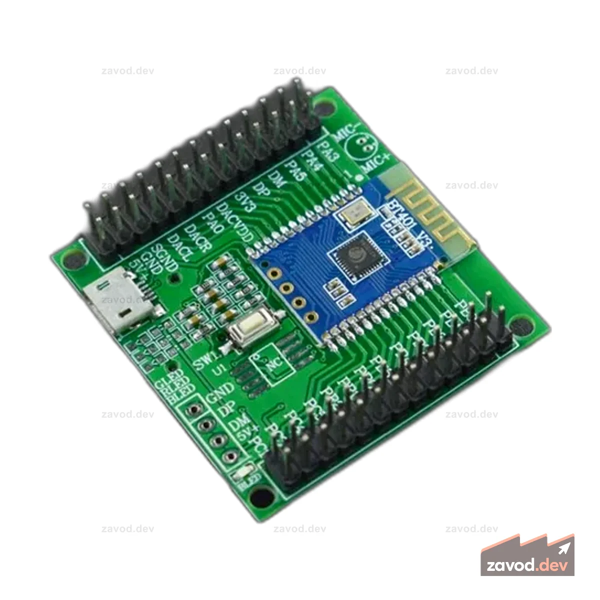 Оценочная плата для модуля сквозного аудио BLE/SPP - Bluetooth 5.0