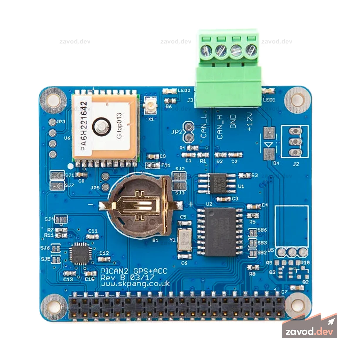 PiCAN с GPS + гироскопом + акселерометром + SMPS CAN-шина для Raspberry Pi 3