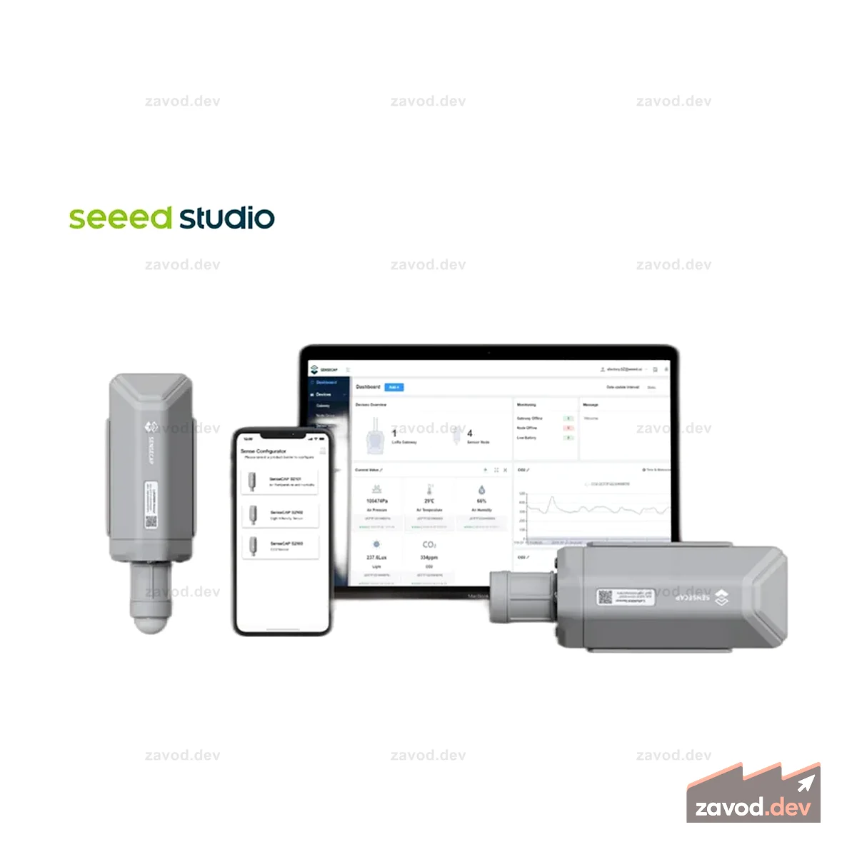 SenseCAP S2101- LoRaWAN Датчик температуры и влажности воздуха - Датчик температуры окружающего воздуха