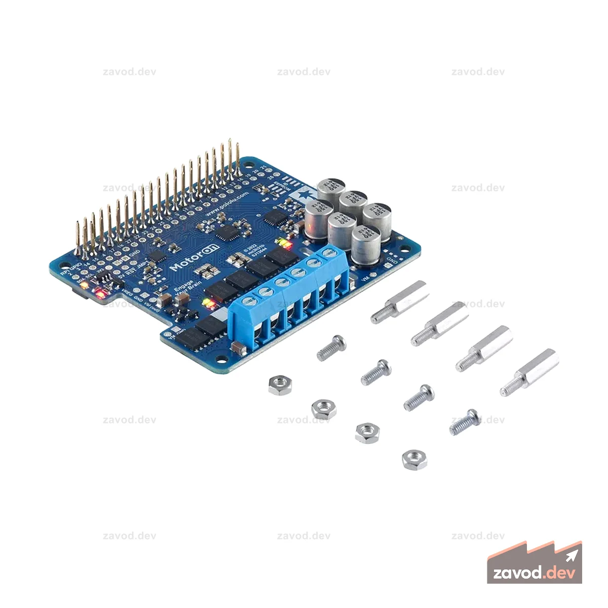 Motoron M2H18v20 Двойной мощный контроллер двигателя для Raspberry Pi (припаянные разъемы)