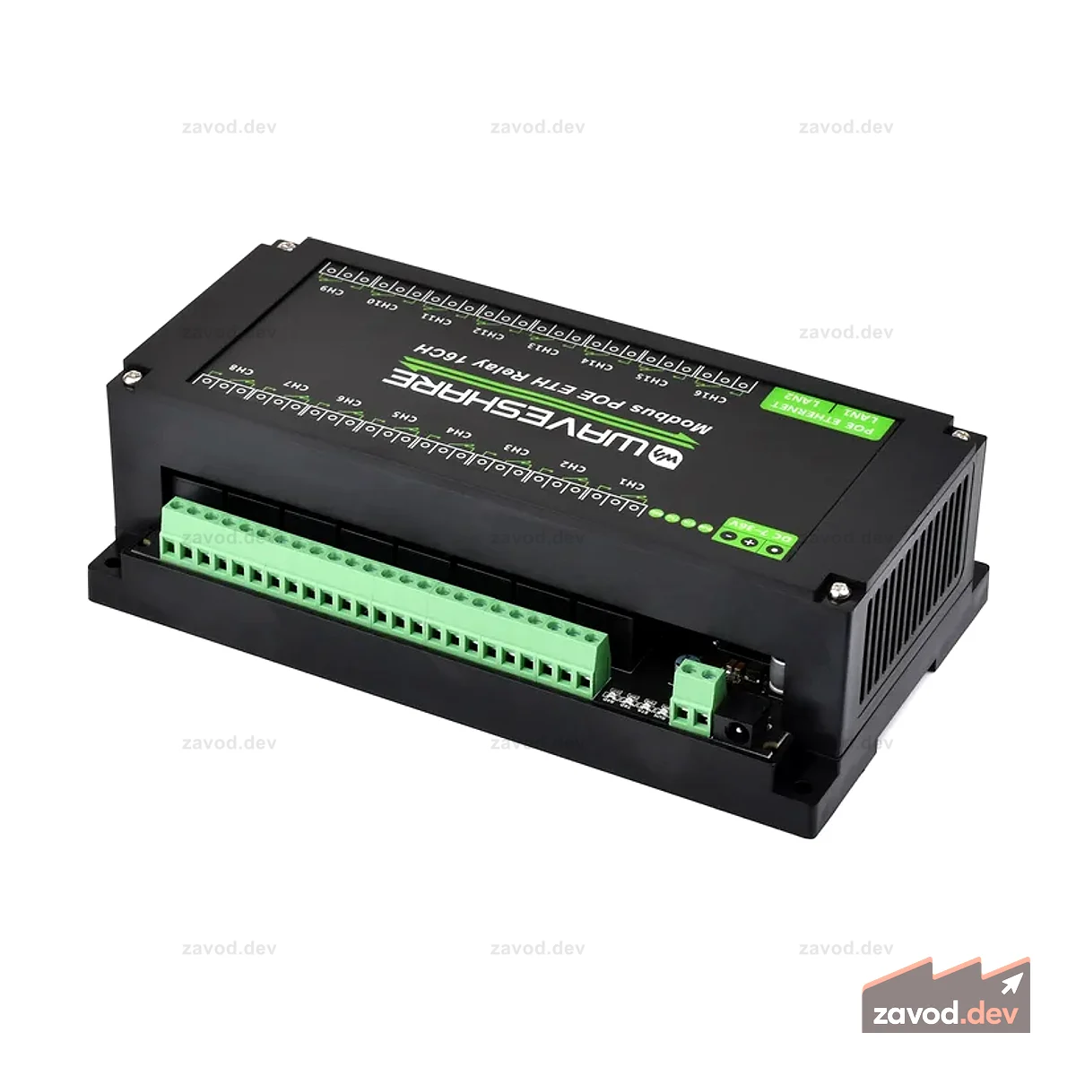 16-канальный релейный модуль Ethernet – Modbus, поддержка PoE, защита изоляции