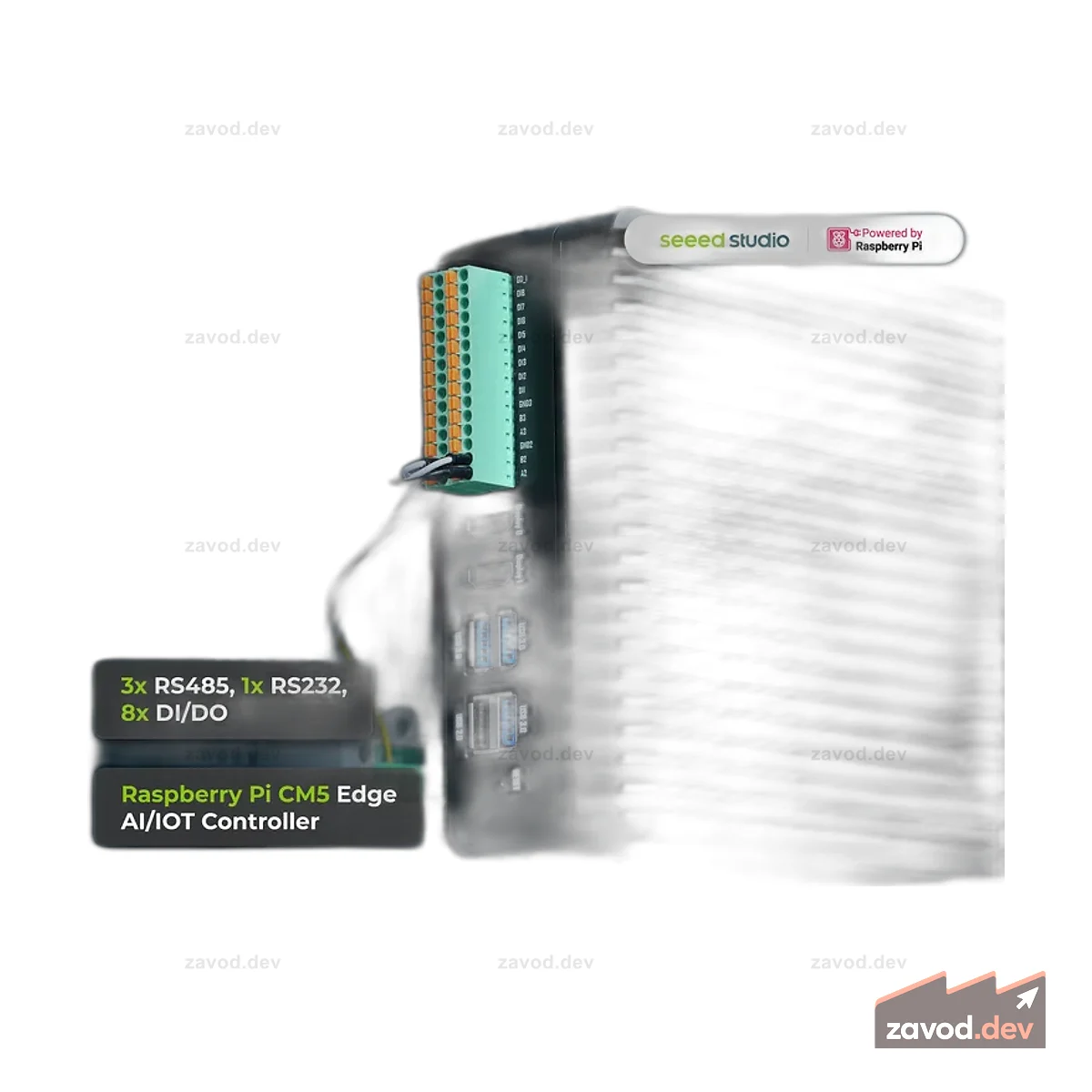reComputer Industrial R2035-10 — самый надежный и мощный контроллер Raspberry Pi Edge AI/IOT