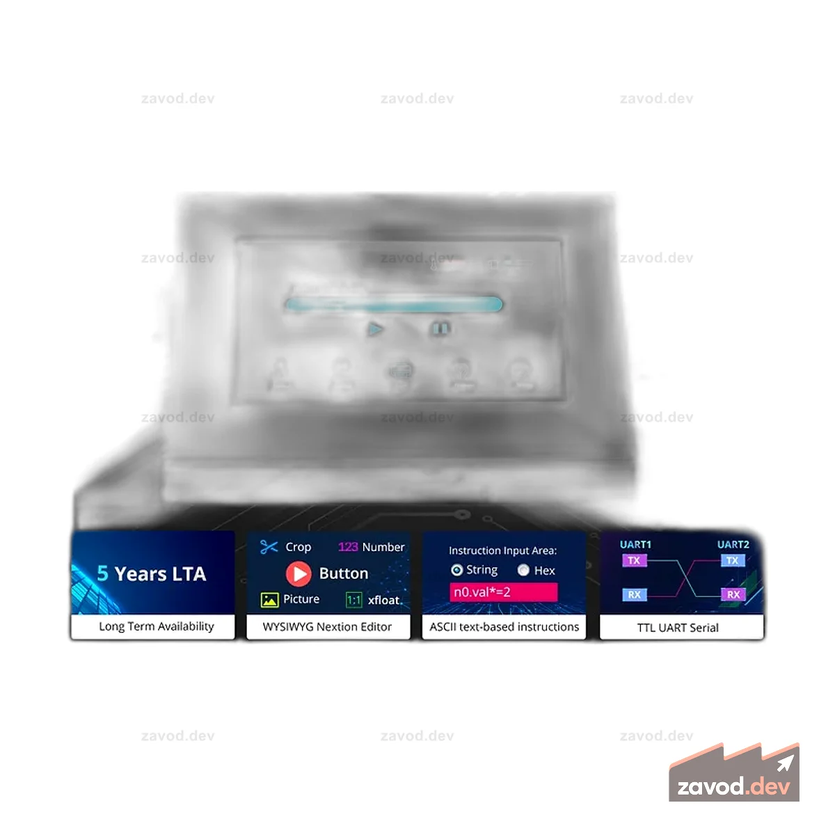 Nextion NX8048P070-011C-Y 7,0″ HMI-TFT-дисплей (Intelligent Serie, IPS, емкостный сенсорный экран, с подсветкой)