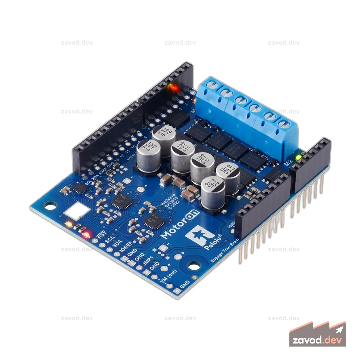 Motoron M2S18v20 Двойной мощный экран контроллера двигателя для Arduino (припаянные разъемы)