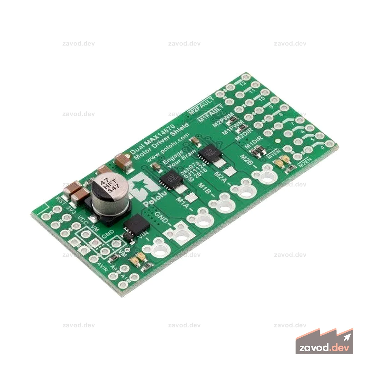 Pololu Dual MAX14870 Щит драйвера двигателя для Arduino