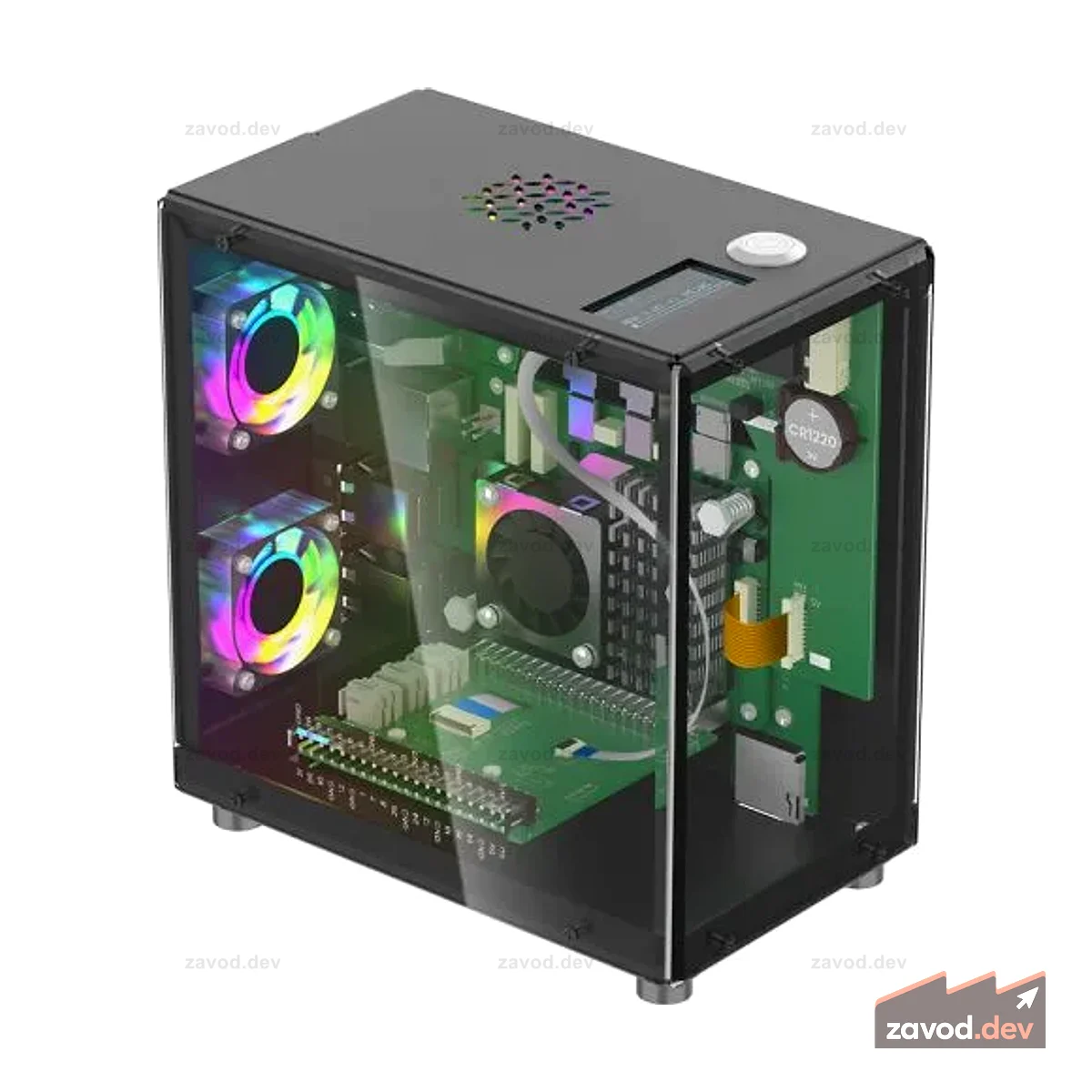 Корпус для мини-ПК с 1,3-дюймовым OLED-экраном для Raspberry Pi 5 и Jetson Orin Nano Case