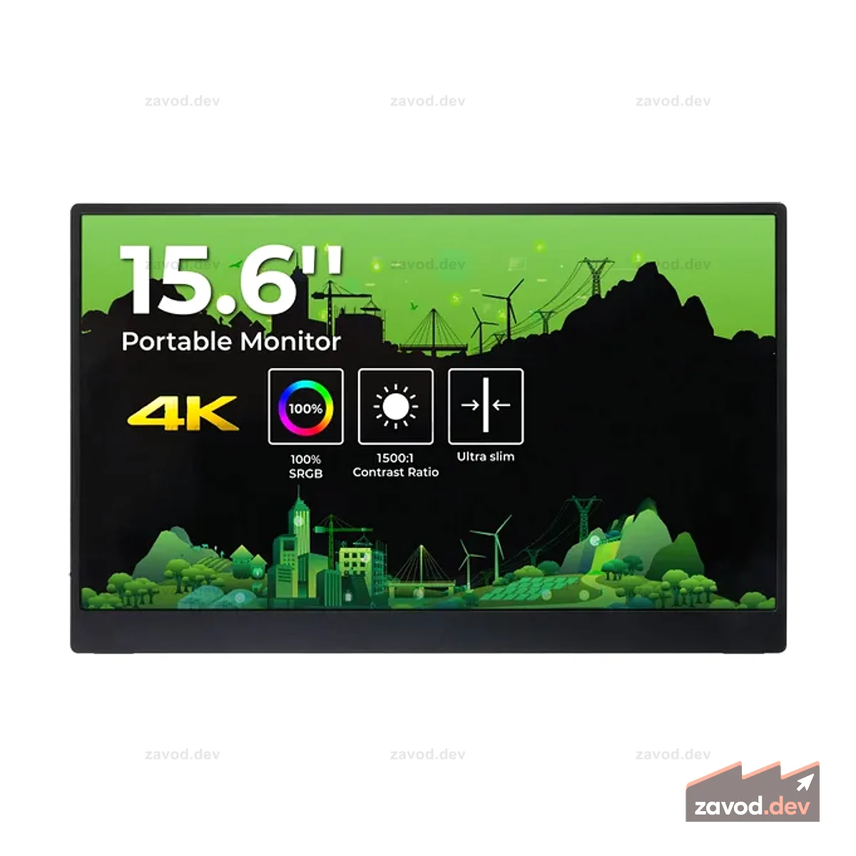 Монитор 15,6 дюйма — 4K, IPS, 16:9, HDR, 100% sRGB, mini HDMI, Type-C, динамик, Совместимость с Raspberry Pi/Nvidia Jetson/ПК/reRouter