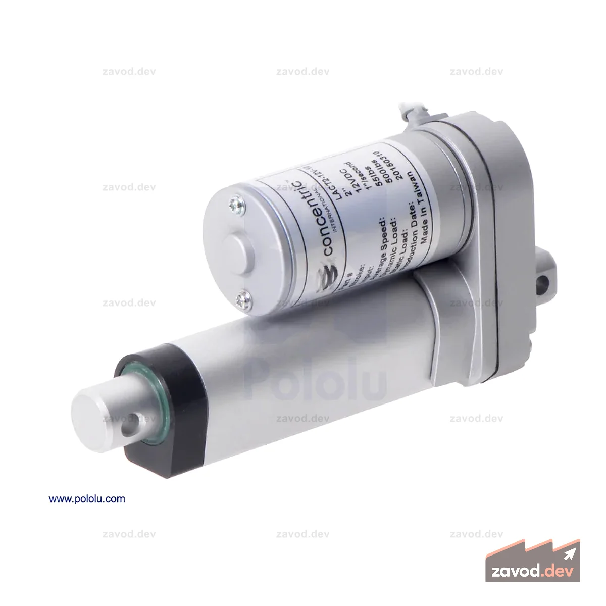 Glideforce GF23-120502-1-65 Высокоскоростной линейный привод LD: 12 кгс, ход 2 дюйма (полезный 1,97 дюйма), 3,3 дюйма/с, 12 В