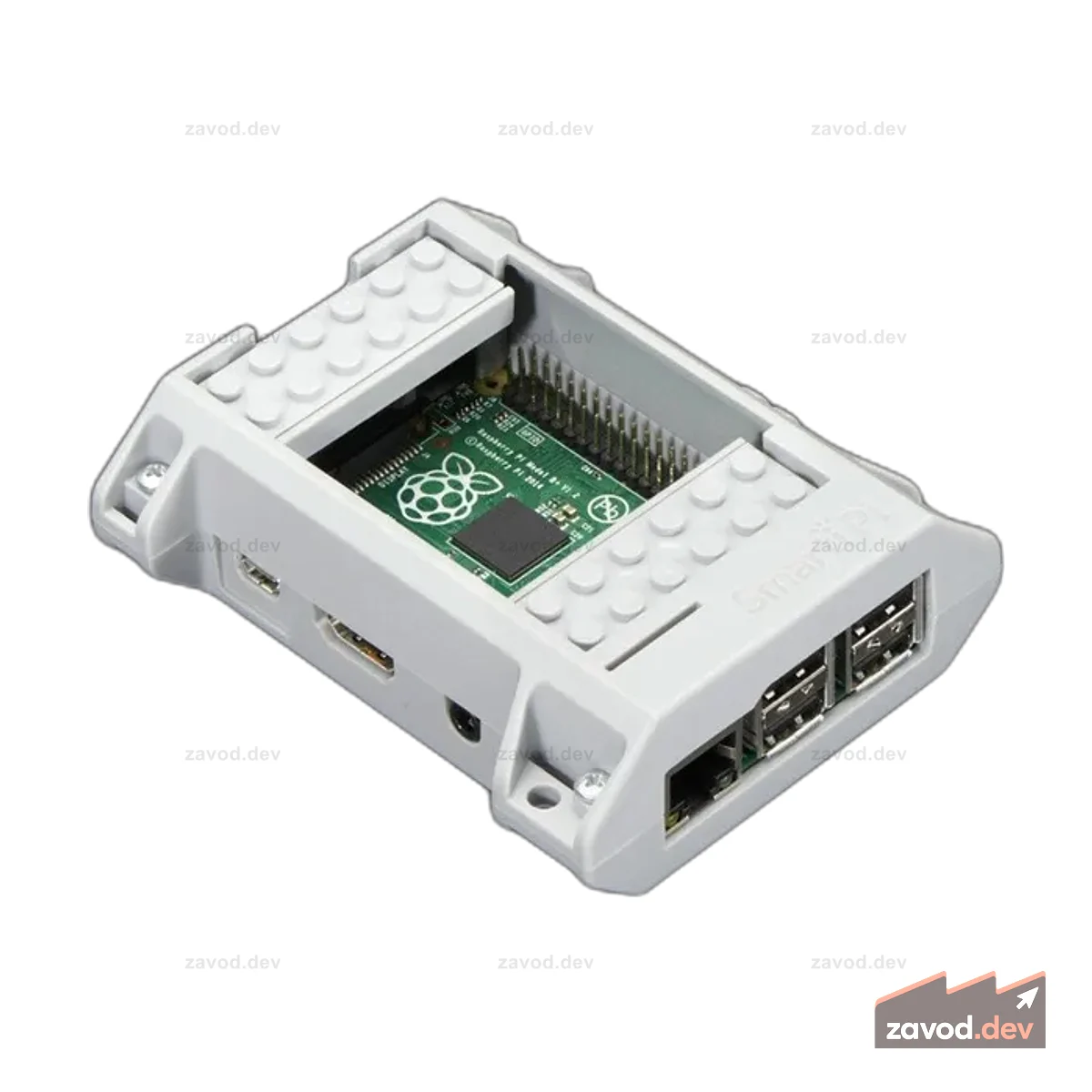 SmartiPi — корпус, совместимый со стандартными блоками — Raspberry Pi B+ Pi2 — серый