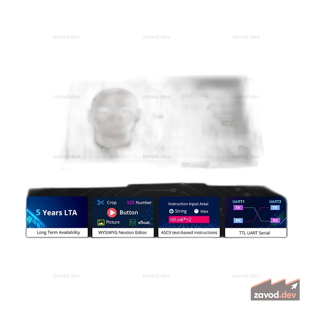 Nextion NX1060P101-011R-I 10,1-дюймовый HMI-TFT-дисплей (Intelligent Serie, IPS, резистивный сенсорный экран)