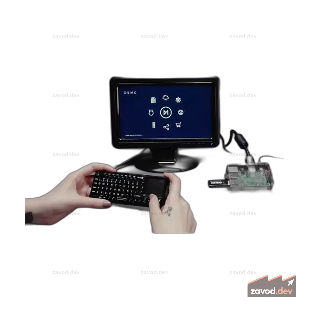 Комплект медиацентра Raspberry Pi — включает модель Pi 3 B+