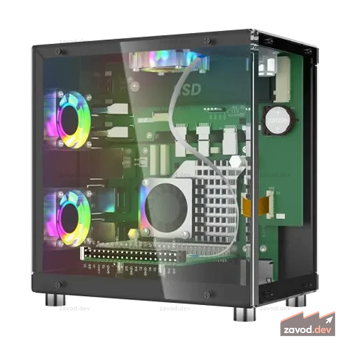 Корпус для мини-ПК Pitower Gen 1 с 1,3-дюймовым OLED-экраном для Raspberry Pi 5