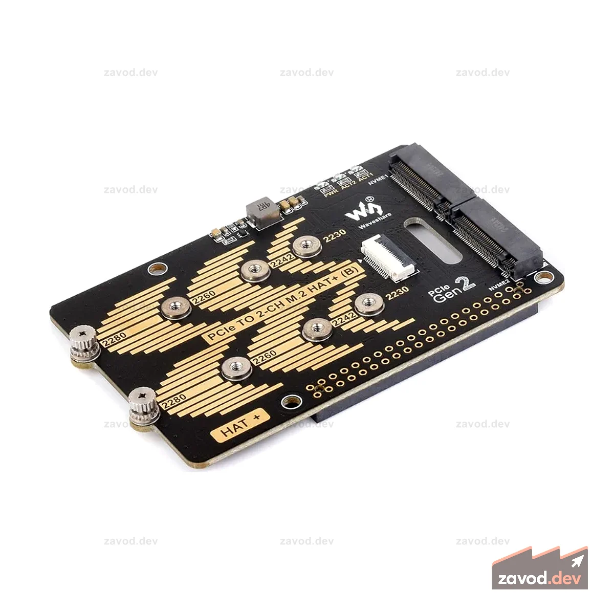 2-канальный M.2 HAT+ для Raspberry Pi 5