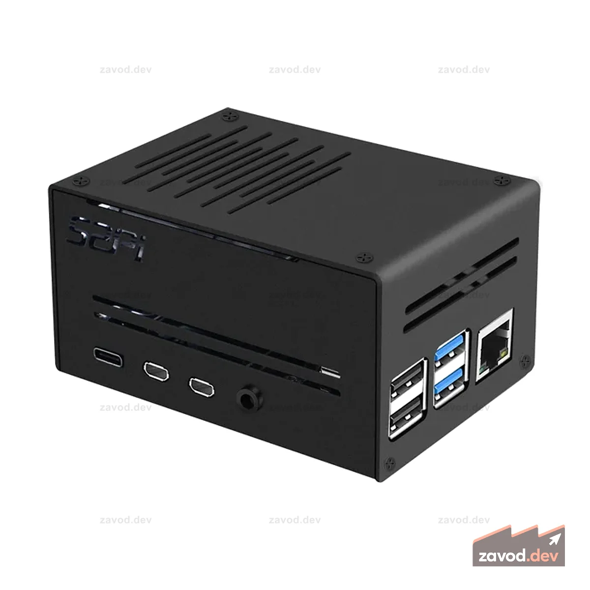 Металлический корпус для Raspberry Pi 4B (совместим с низкопрофильным кулером ICE Tower)
