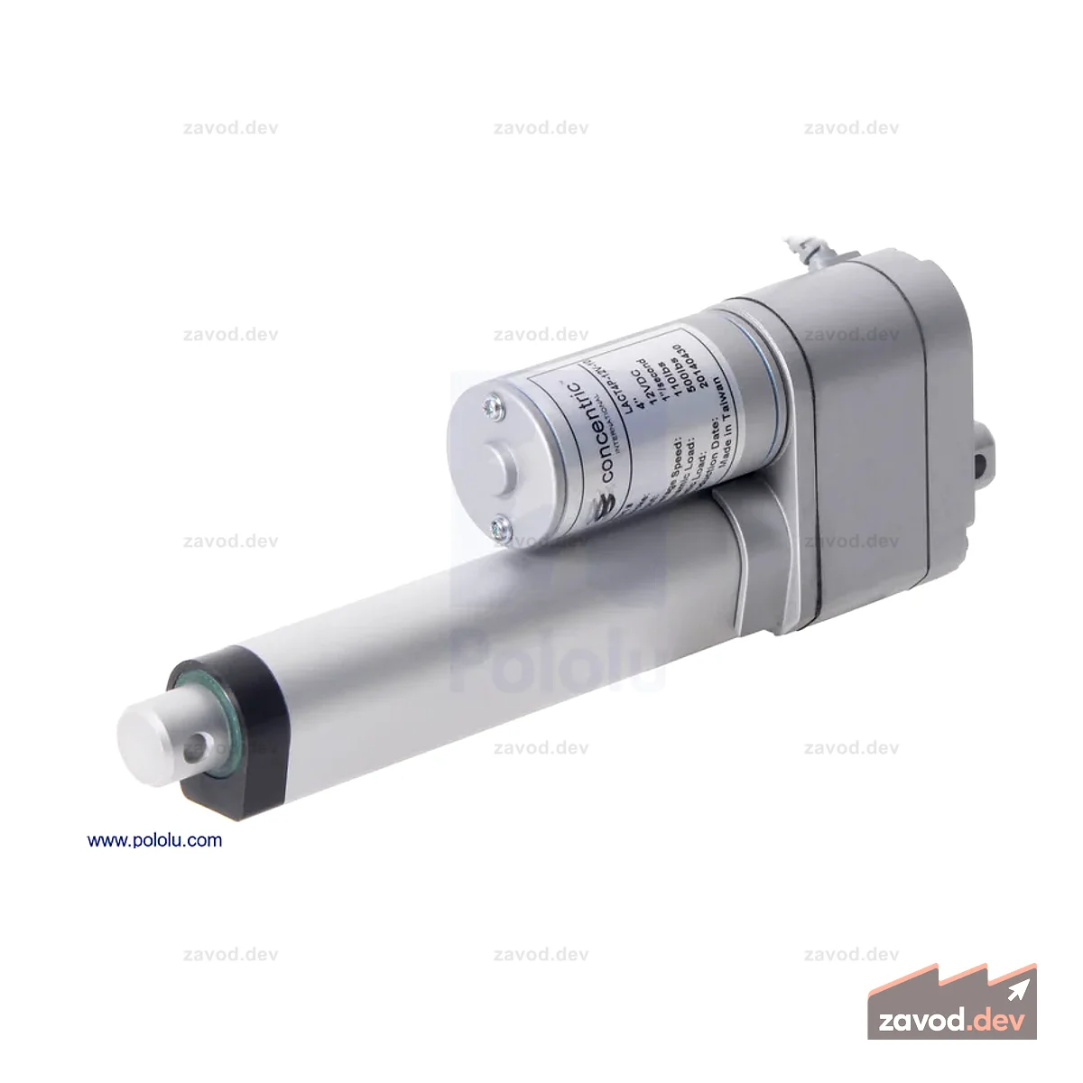 Glideforce LACT4P-12V-10 Легкий линейный привод с обратной связью: 25 кгс, ход 4 дюйма (используемый 3,9 дюйма), 1,1 дюйма/с, 12 В