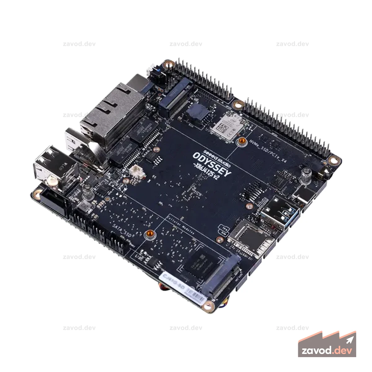ODYSSEY — X86J4125864 v2 (Win11 Enterprise Activated) (TELEC) — мини-ПК с 64 ГБ eMMC, Linux и Arudino Core, двумя сетевыми адаптерами 2,5 Gigabit Ethernet, выходом 4K, RP2040, рассеиванием тепла вентилятором