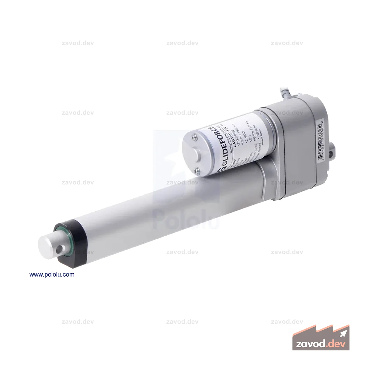 Glideforce GF23-120506-3-65 Высокоскоростной линейный привод LD с обратной связью: 12 кгс, ход 6 дюймов (используемый 5,9 дюйма), 3,3 дюйма/с, 12 В