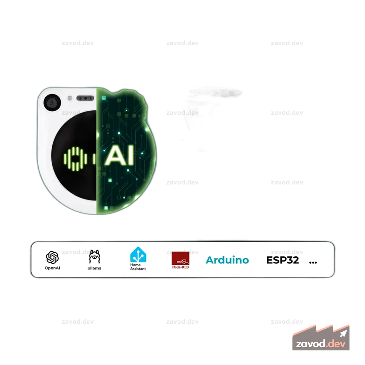 Корпус SenseCAP Watcher W1-B, белый — физический агент искусственного интеллекта для умных пространств