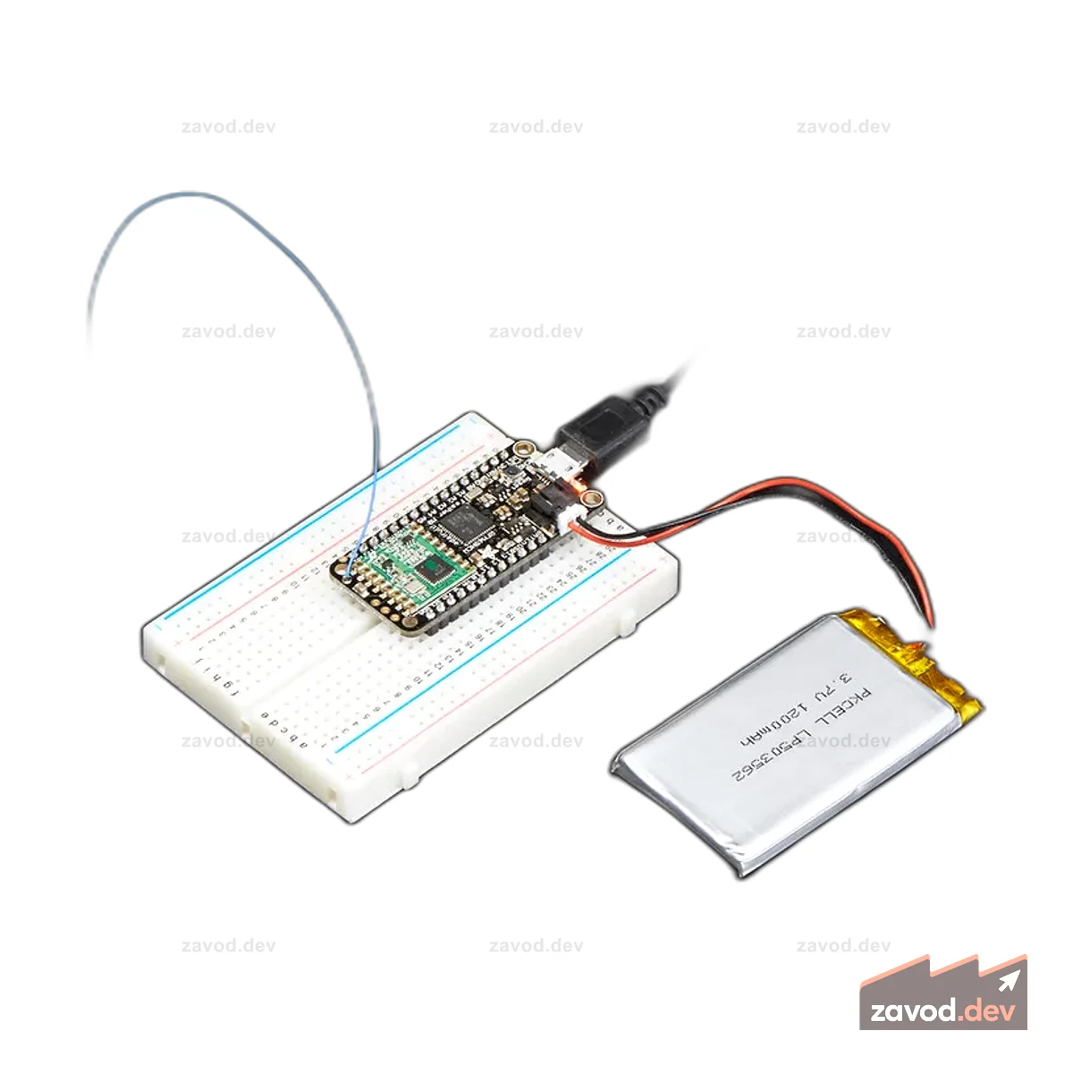 Пакетная радиосвязь Adafruit Feather M0 RFM69HCW — 868 или 915 МГц RadioFruit
