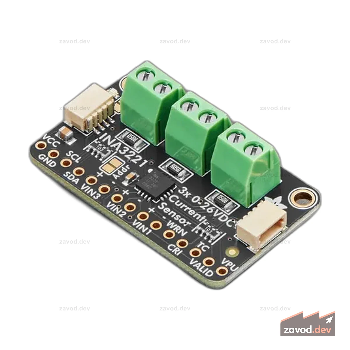 Adafruit INA3221 — Тройной монитор мощности 0–26 В постоянного тока, ±3,2 А