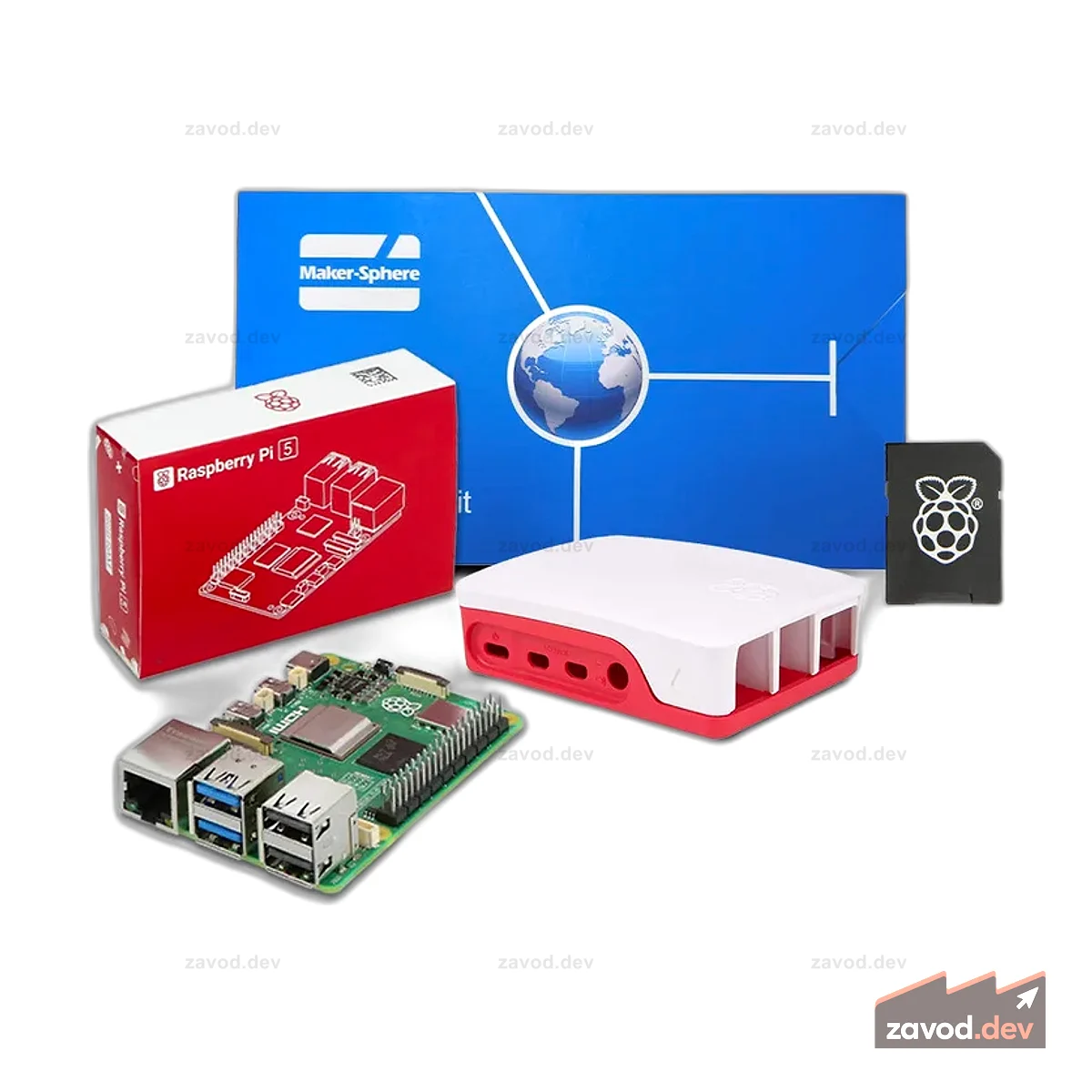 Начальный комплект настольного компьютера Raspberry Pi 5 (8 ГБ)