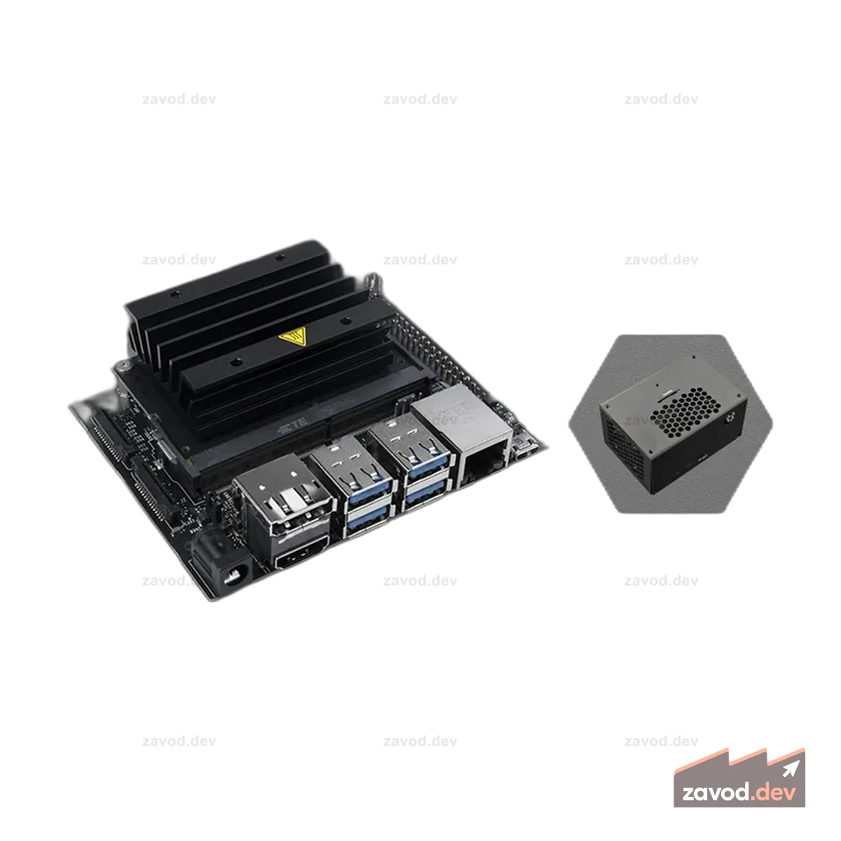 Комплект разработчика NVIDIA Jetson Nano с охлаждающим футляром (Снято с производства)