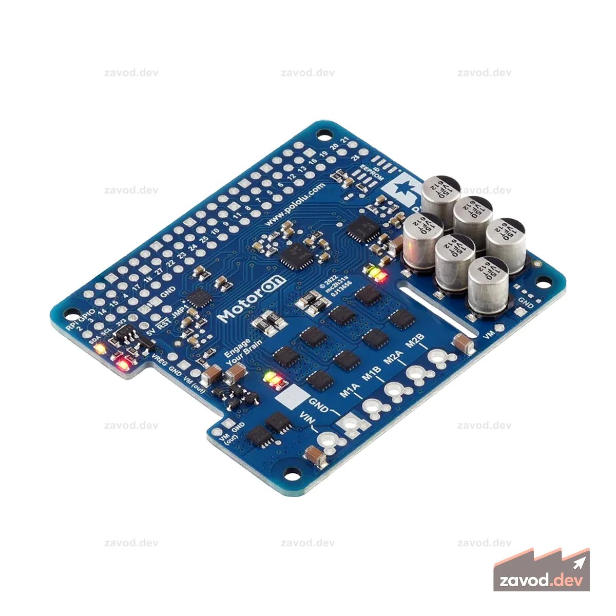 Motoron M2H18v18 Двойной мощный контроллер двигателя для Raspberry Pi (без разъемов и стоек)