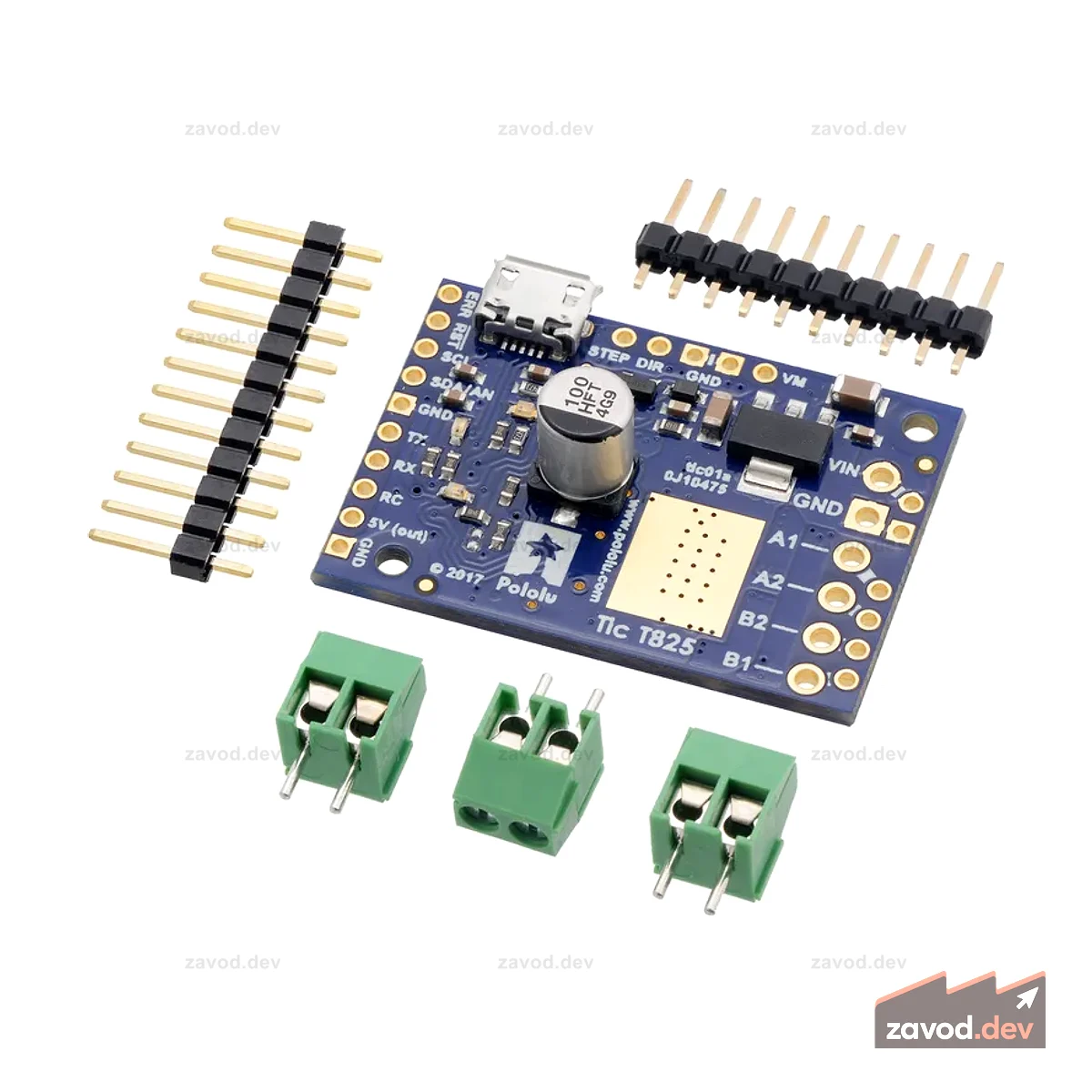 Многоинтерфейсный USB-контроллер шагового двигателя Tic T825