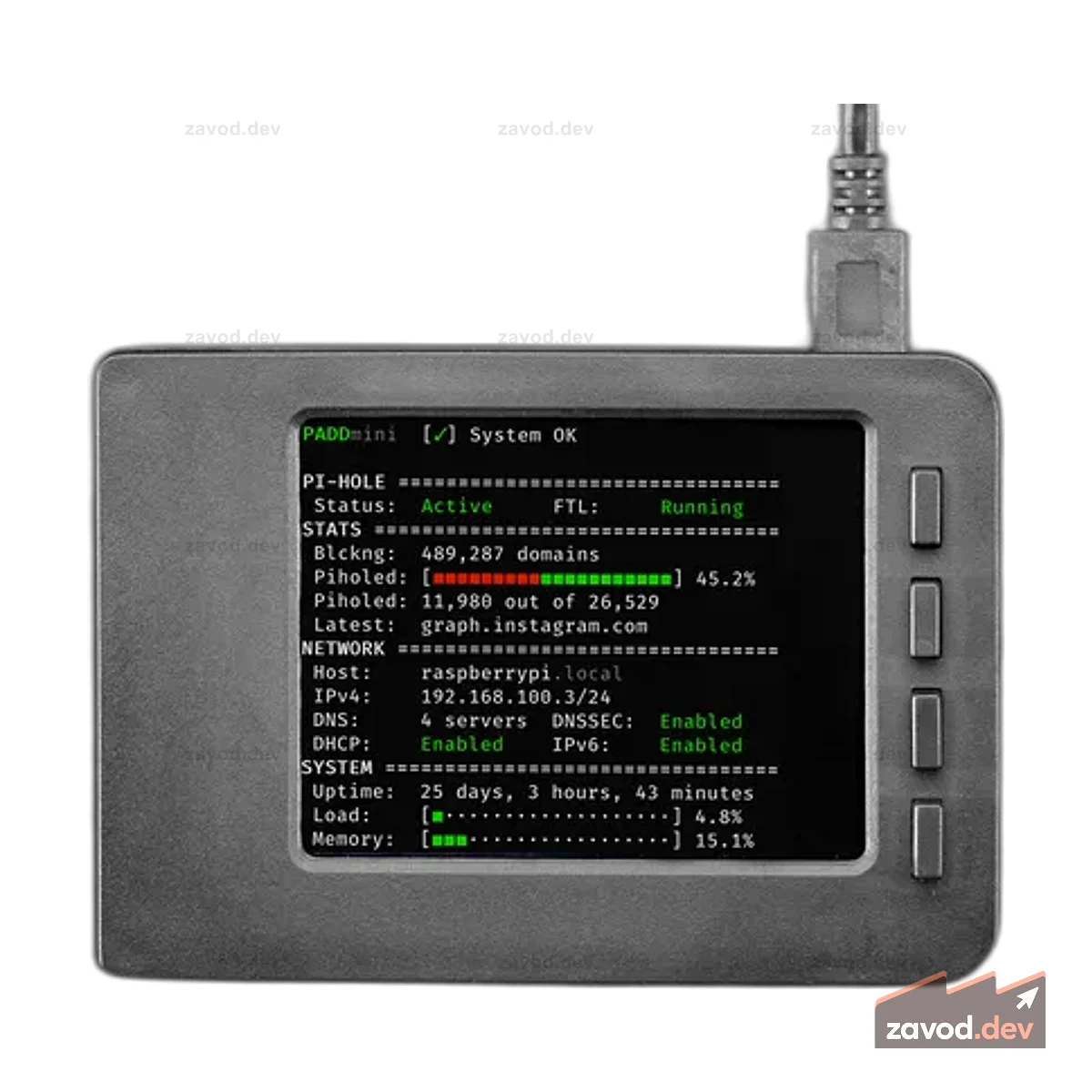 Комплект для блокировки рекламы для Pi-Hole с 2,8-дюймовым PiTFT — без пайки!